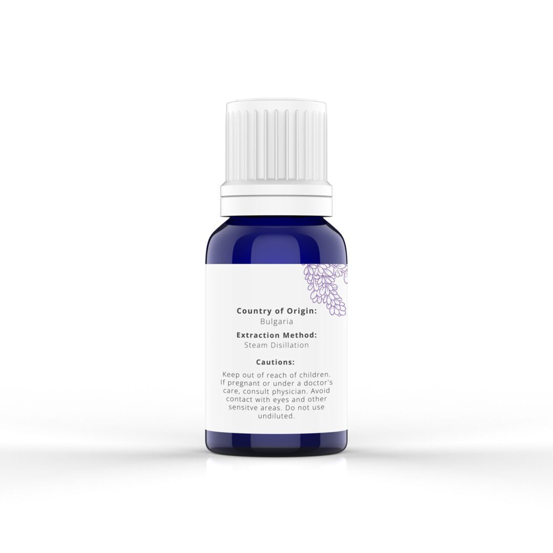 Lavender Essential Bottle on a White Background