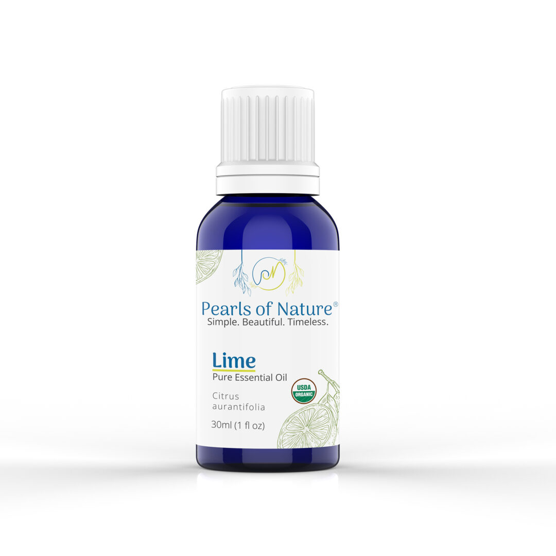 30 ml bottle of organic lime essential oil