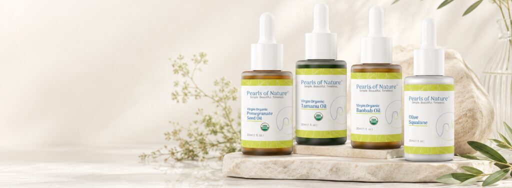 Facial plant oils for natural skin care by Pearls of Nature