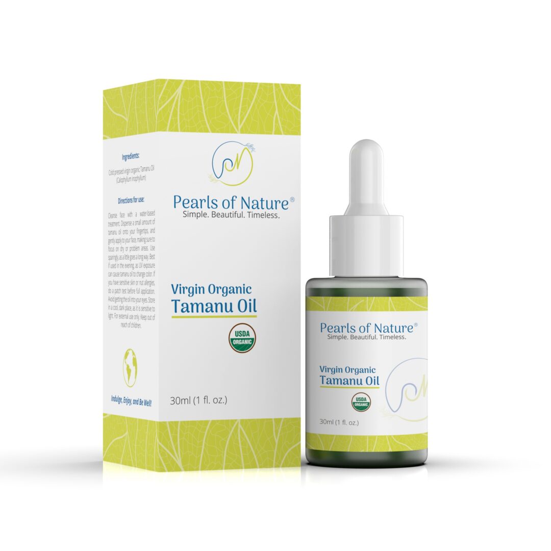 Pearls of Nature Virgin Organic Tamanu Oil 30 ml bottle and box